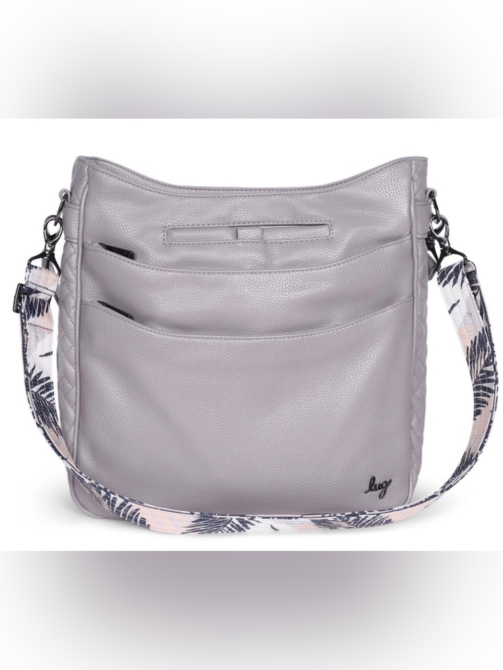 lug Cable Car Vegan Leather Quilted Crossbody - Pearl Grey. NWT